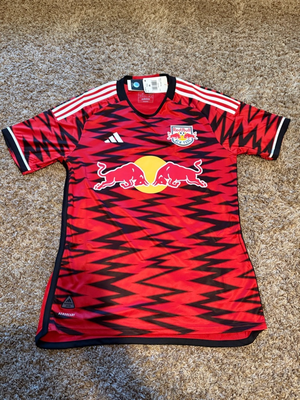 adidas Red and Black New York Red Bulls Home Jersey Authentic MSRP 150$